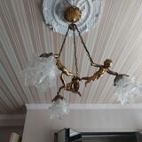 Bronze chandelier cherubs 3 fires , cherubs ( putti )