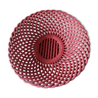 Trellis basket in pink ceramic