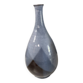 Glazed blue ceramic vase