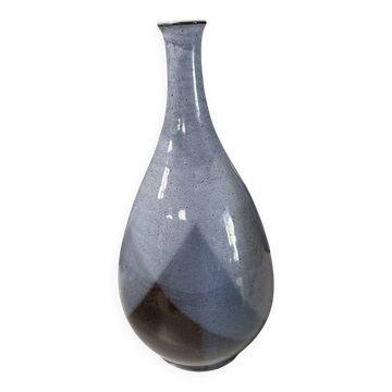 Vase en céramique émaillée bleu