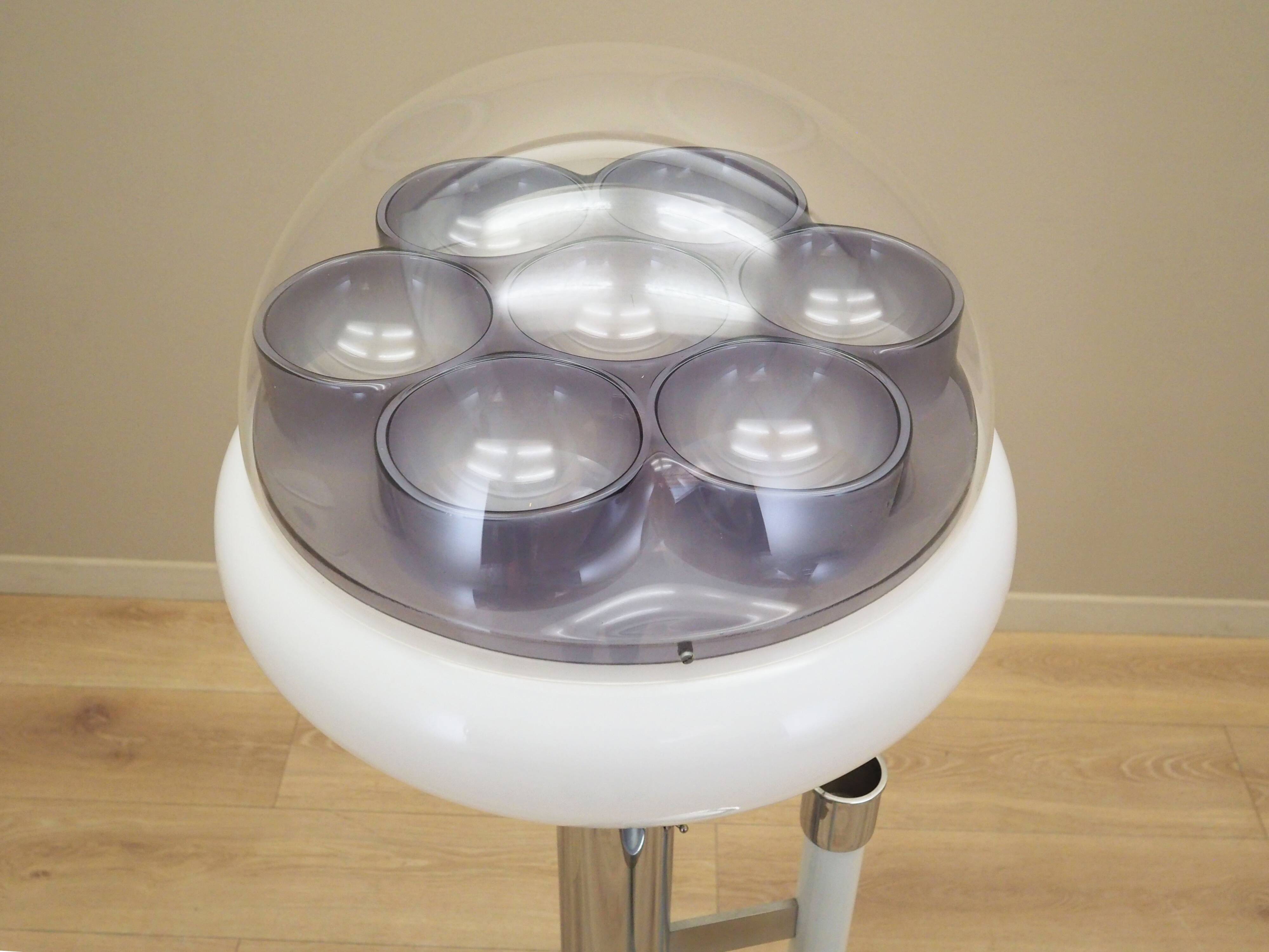 Floor lamp with ashtray, Space Age design, 1960s, production: Italy