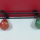 Round iron coat rack and wooden hooks 59 cm