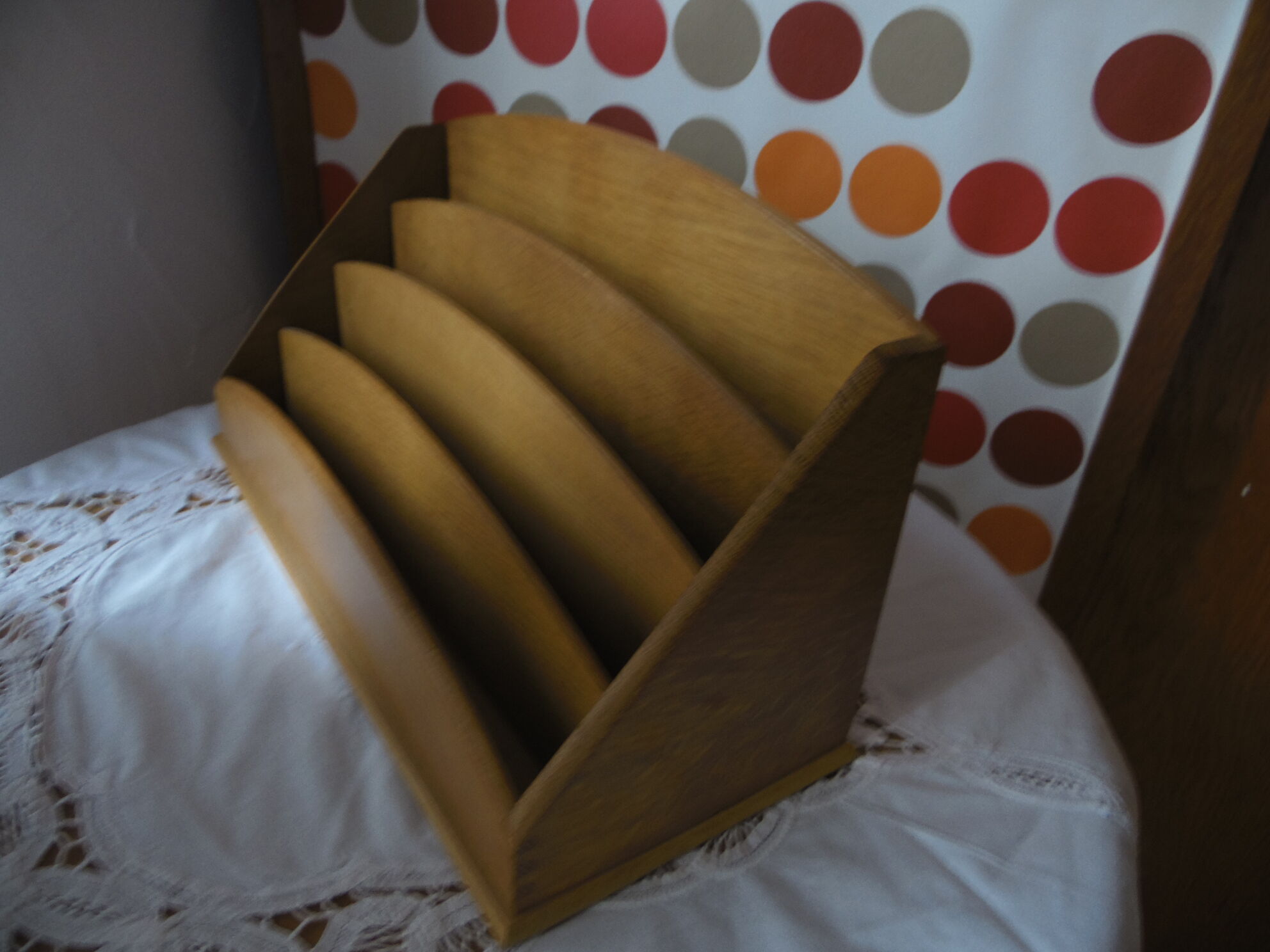 Wooden mail holder 4 compartments