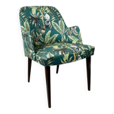 Fauteuil autrichien Thonet du milieu du siècle avec revêtement en tissu vert