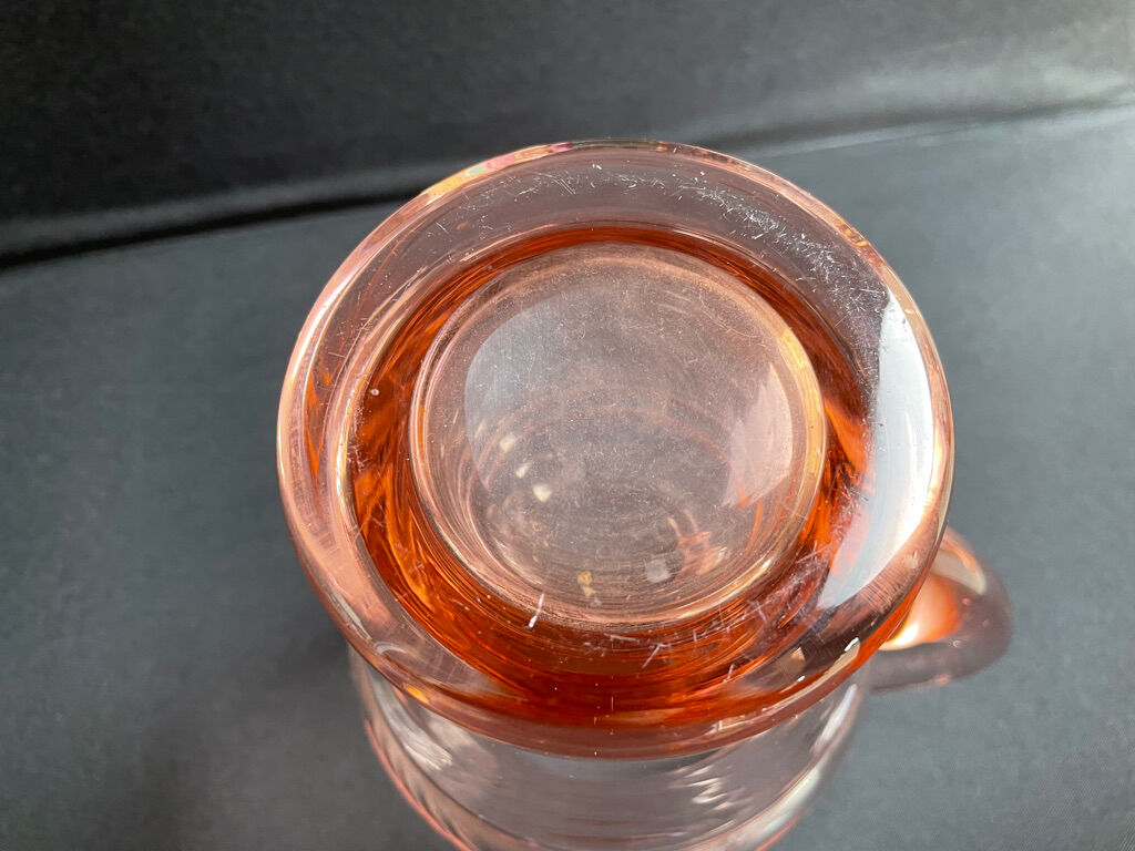 Service for 4 people - Art Deco - Glass or 1/2 pink crystal blown and cut