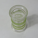 Vase en verre granité vert vintage