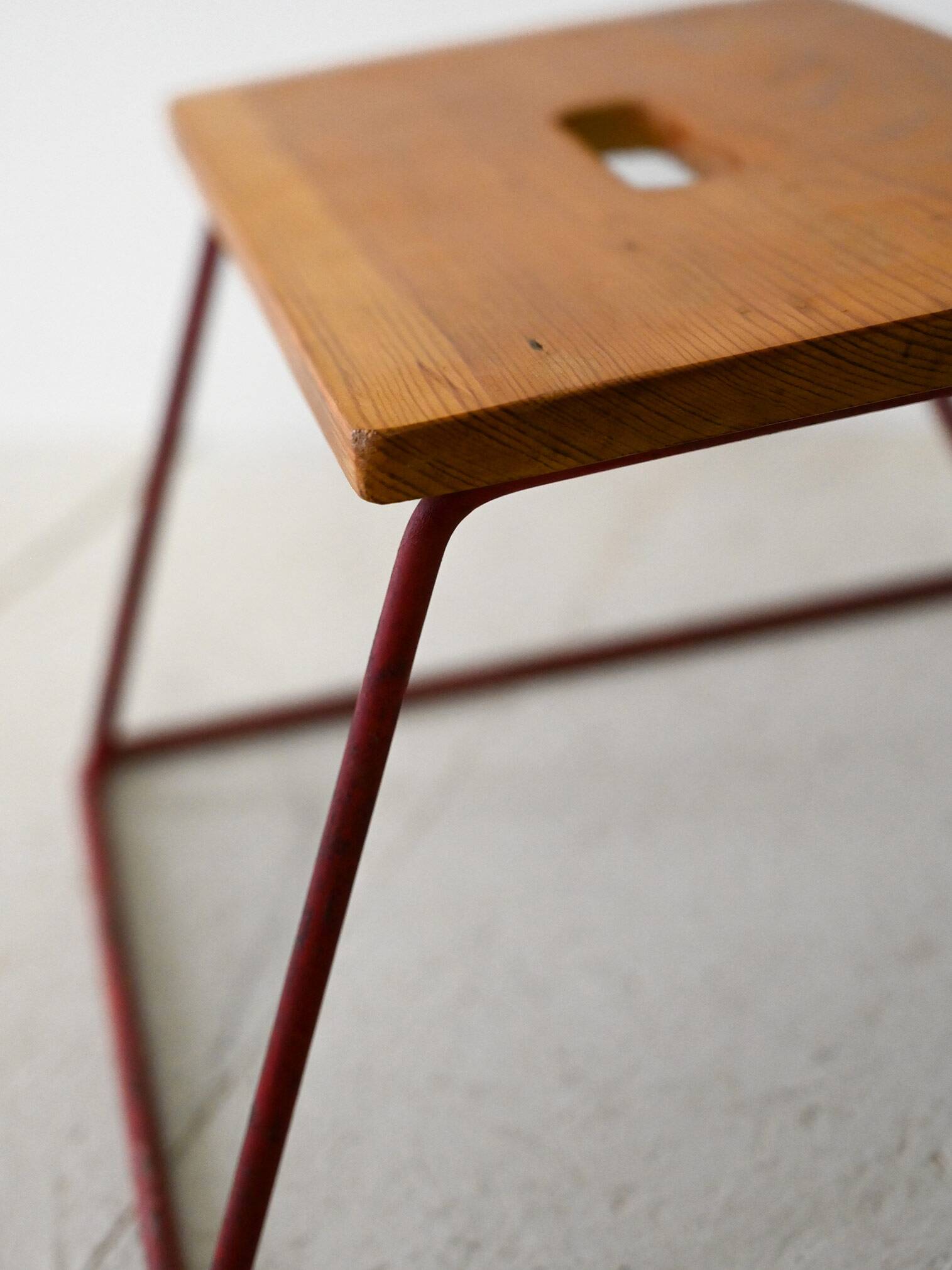 Small vintage wood and metal stool
