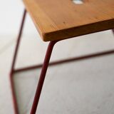 Small vintage wood and metal stool
