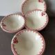 4 soup plates Comptoir de Famille “red checkerboard” model