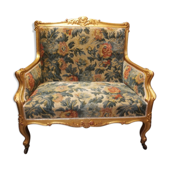Gilded wooden marquise sofa