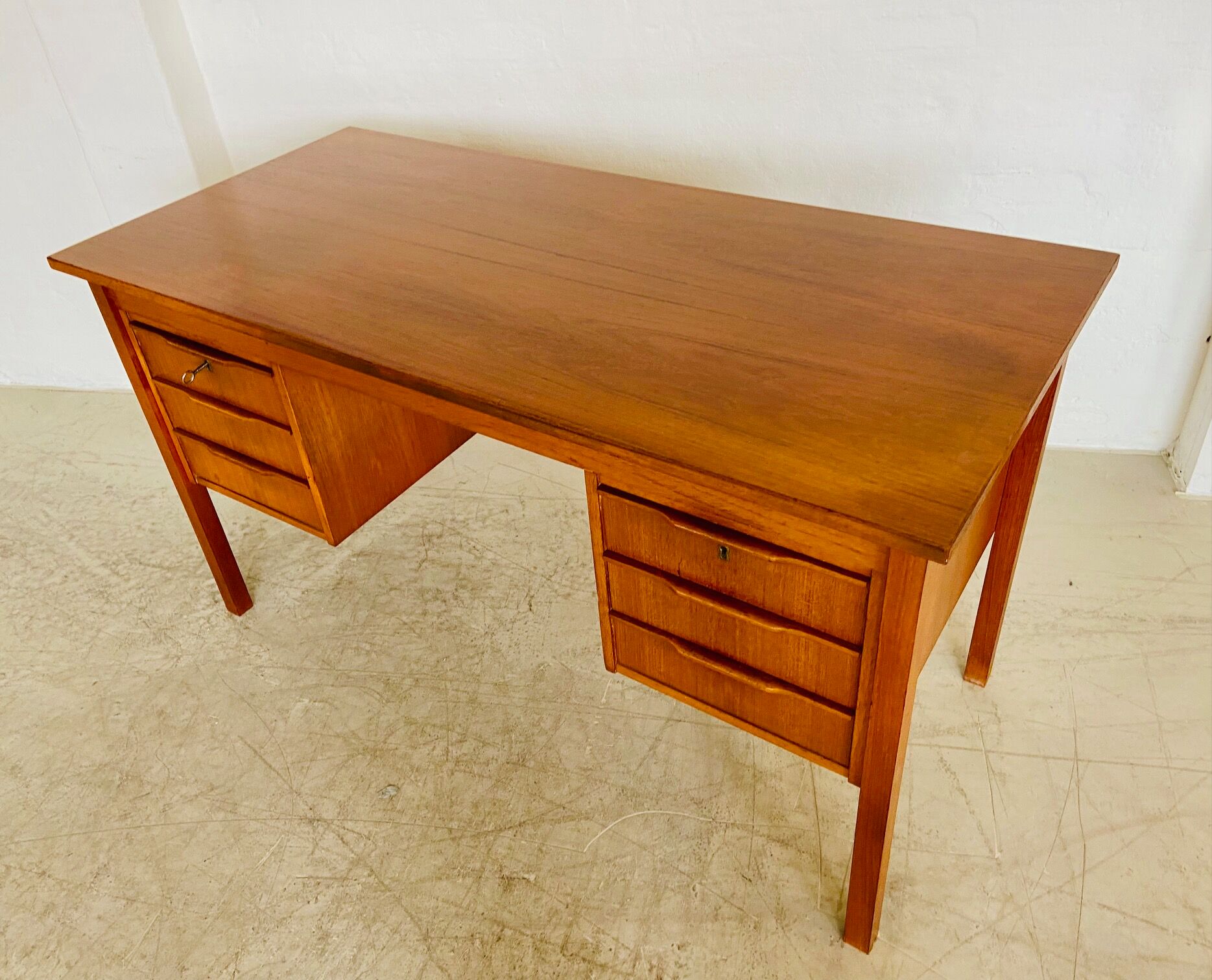 Vintage retro Danish mid-century teak desk by Bent Silberg Møbler 1960s