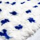 Azilal Moroccan Berber rug with Majorelle blue patterns, 1.52 x 1.02 m