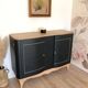 Superb Art Deco sideboard in matte black and raw wood