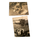 Duo of Vintage Photographs (1970s/1980s) on Panels – Fishing Trawler