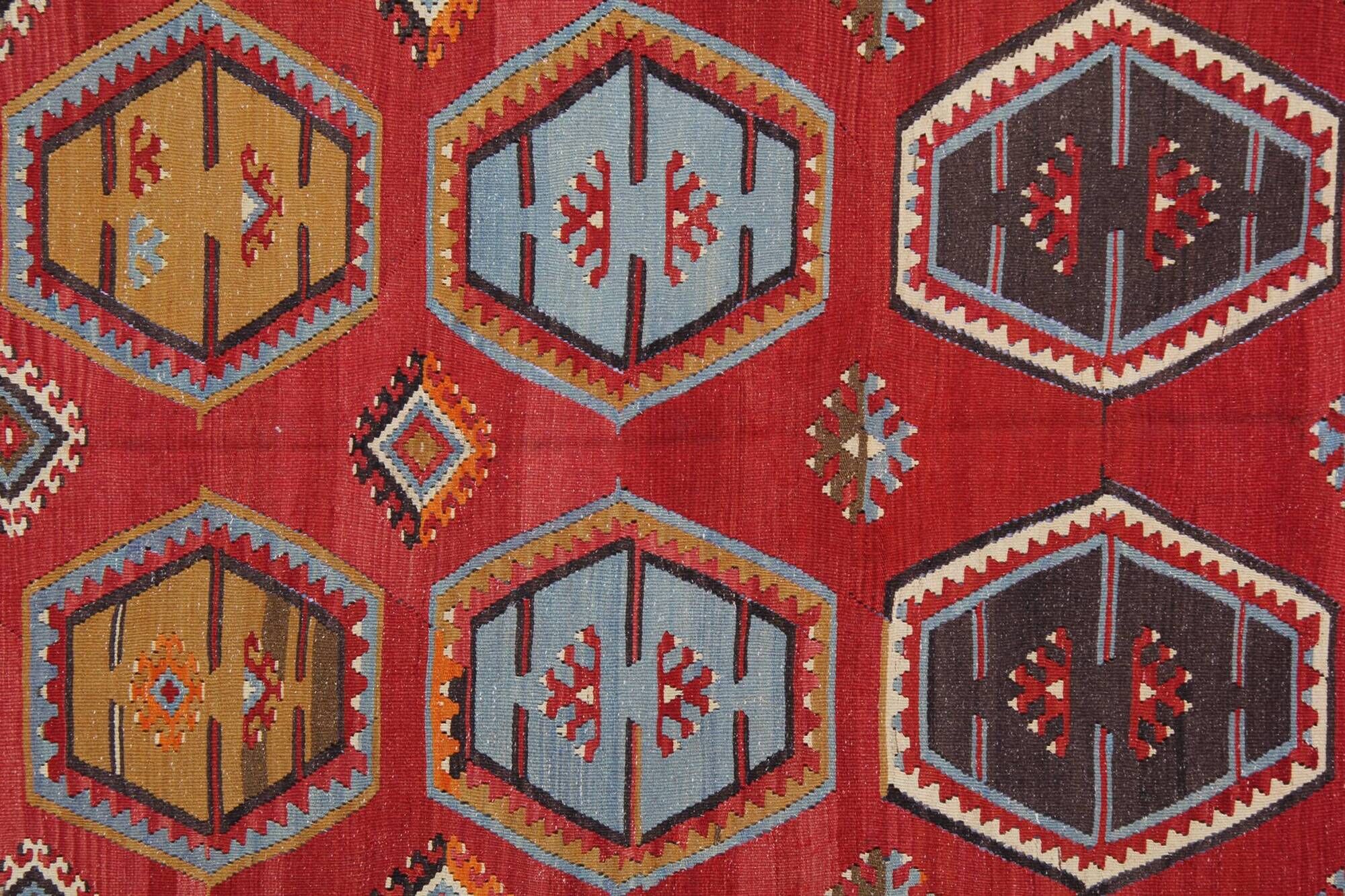 Rare Handmade Sarkishla Kilim Oriental Rug Antique Wool Turkish Kilim