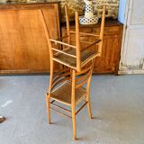 Pair of Italian chairs wood and rope