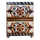 Pair of oriental bedside tables with inlays