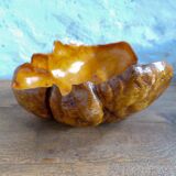 Swedish popular art Very large bowl in dark and curly birch, 1960s