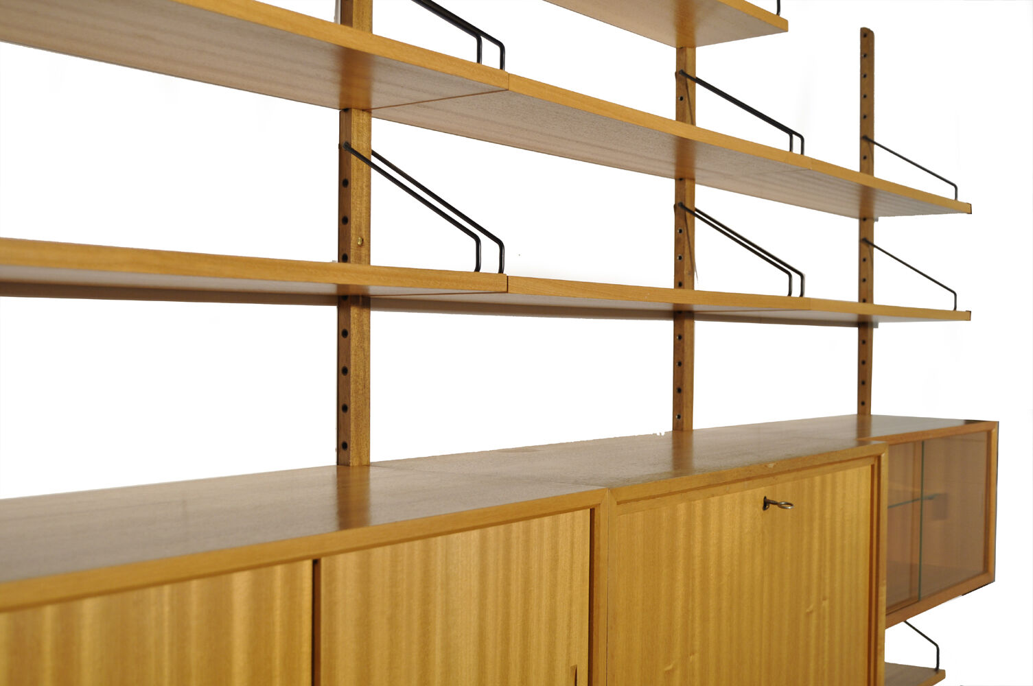 Oak modular wall unit by Poul Cadovius for Cado, 1960s