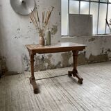 Walnut and tile bistro table 1890