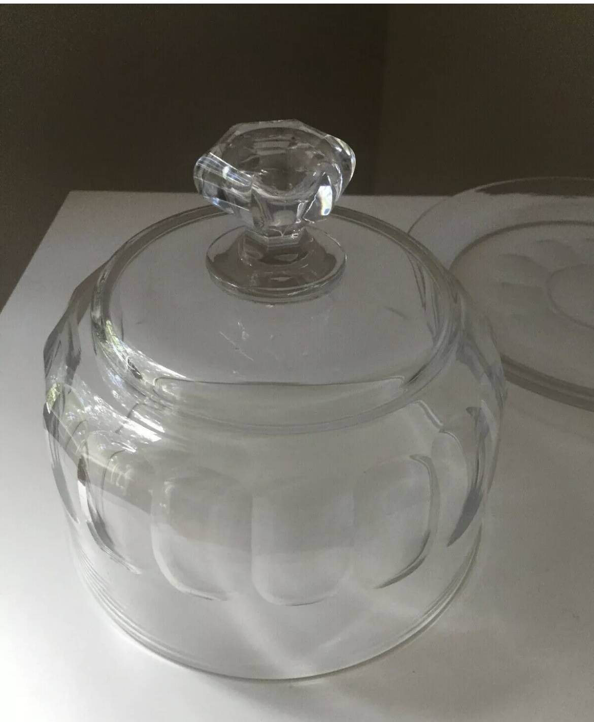 Beautiful cheese dome and its crystal tray