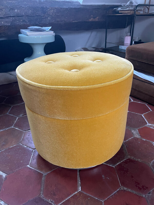 Tabouret pouf  velours India Mahdavi