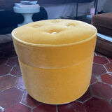 India Mahdavi velvet pouffe stool