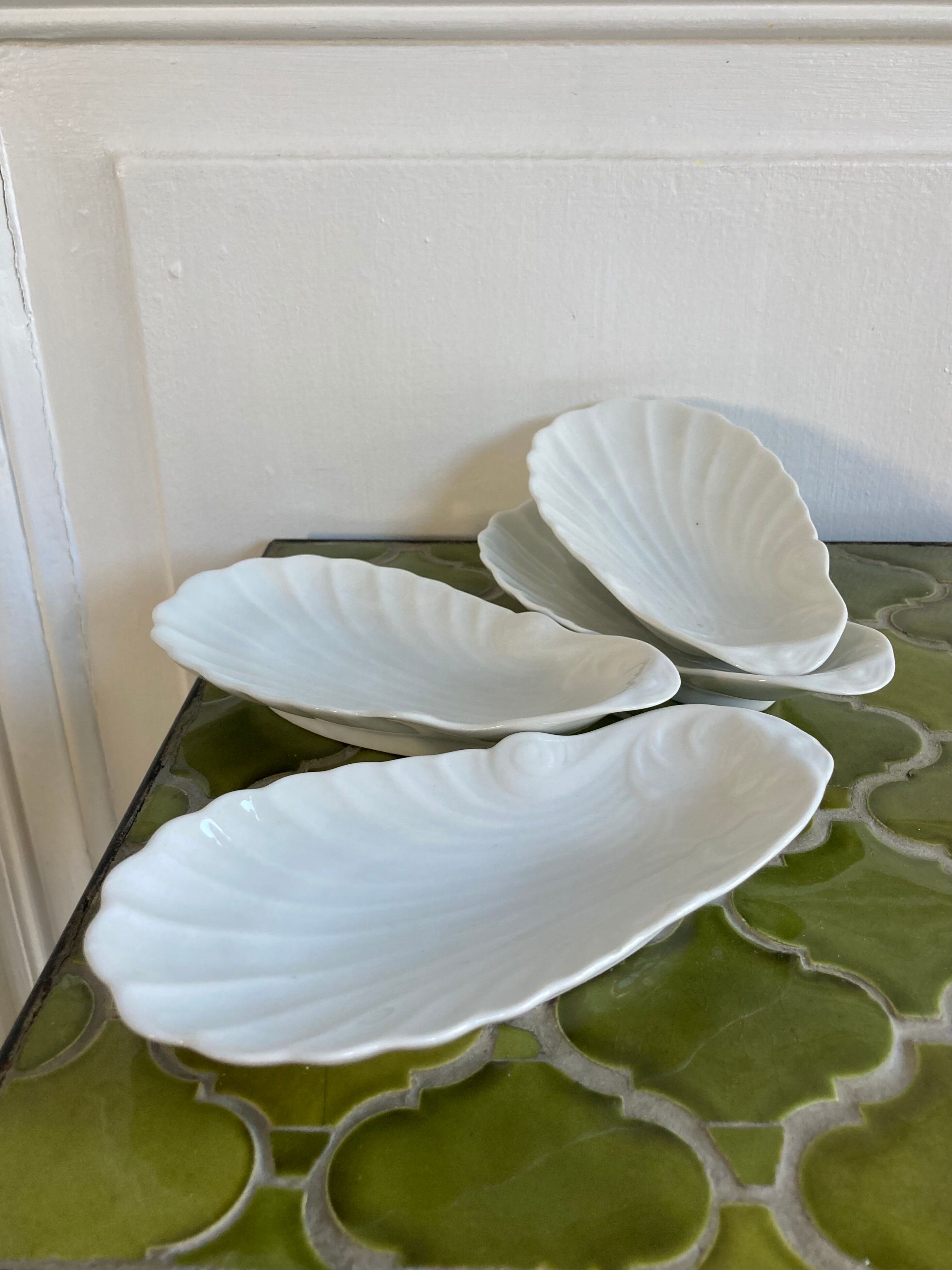 Antique porcelain cups scallops