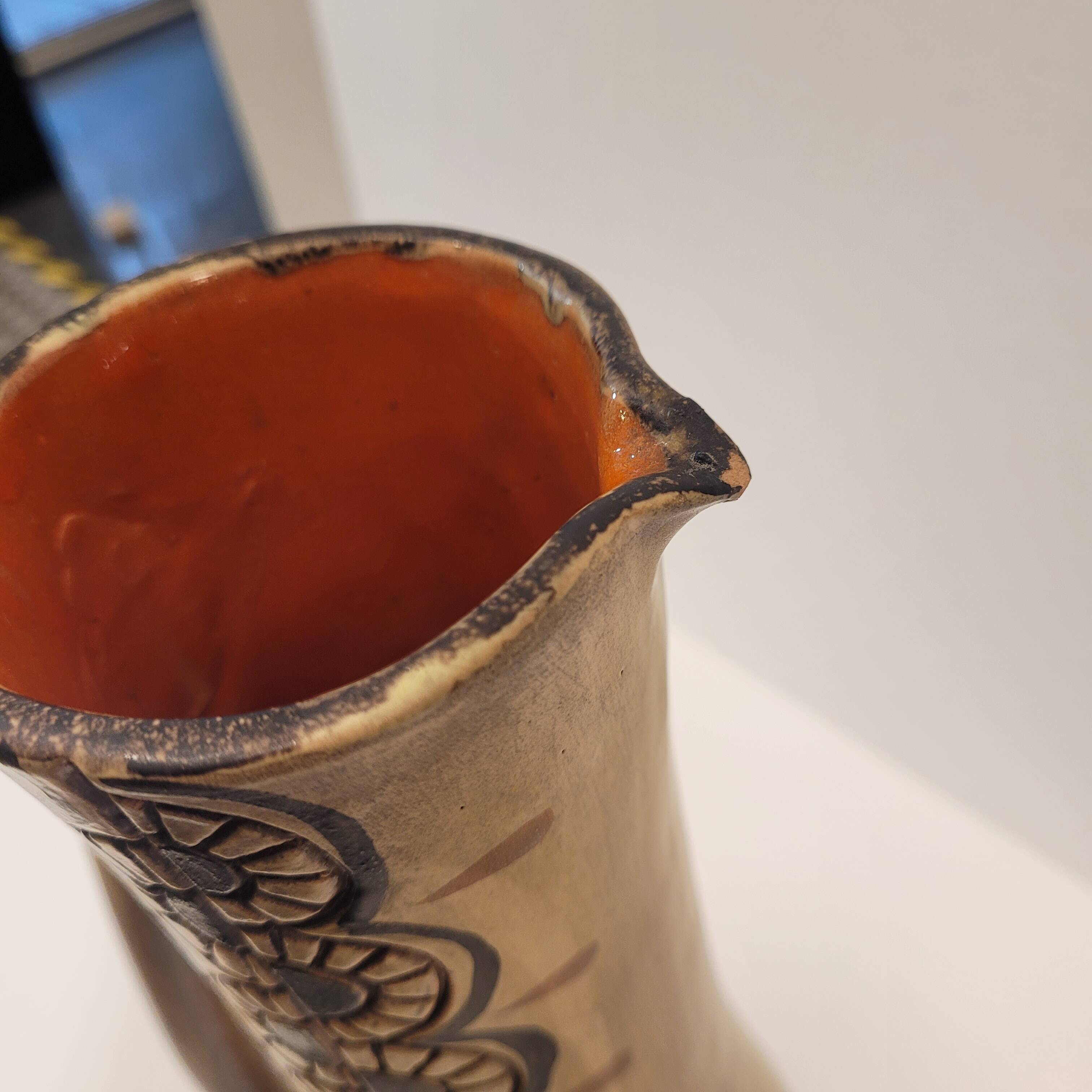 Jarrón / Jar in ceramic, Tribal style, 70's - France