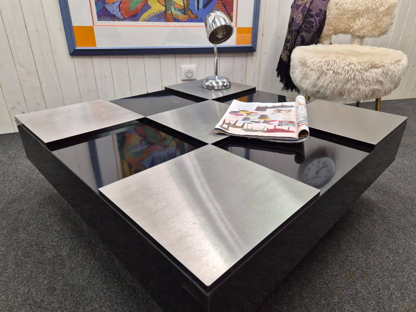 Table basse damier