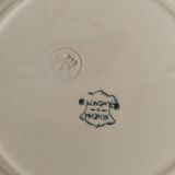 Set of 2 Longwy earthenware plates, Mignon model, blue/green