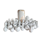 Collection of 40 Vintage Biscuit Porcelain Vases, 1970s