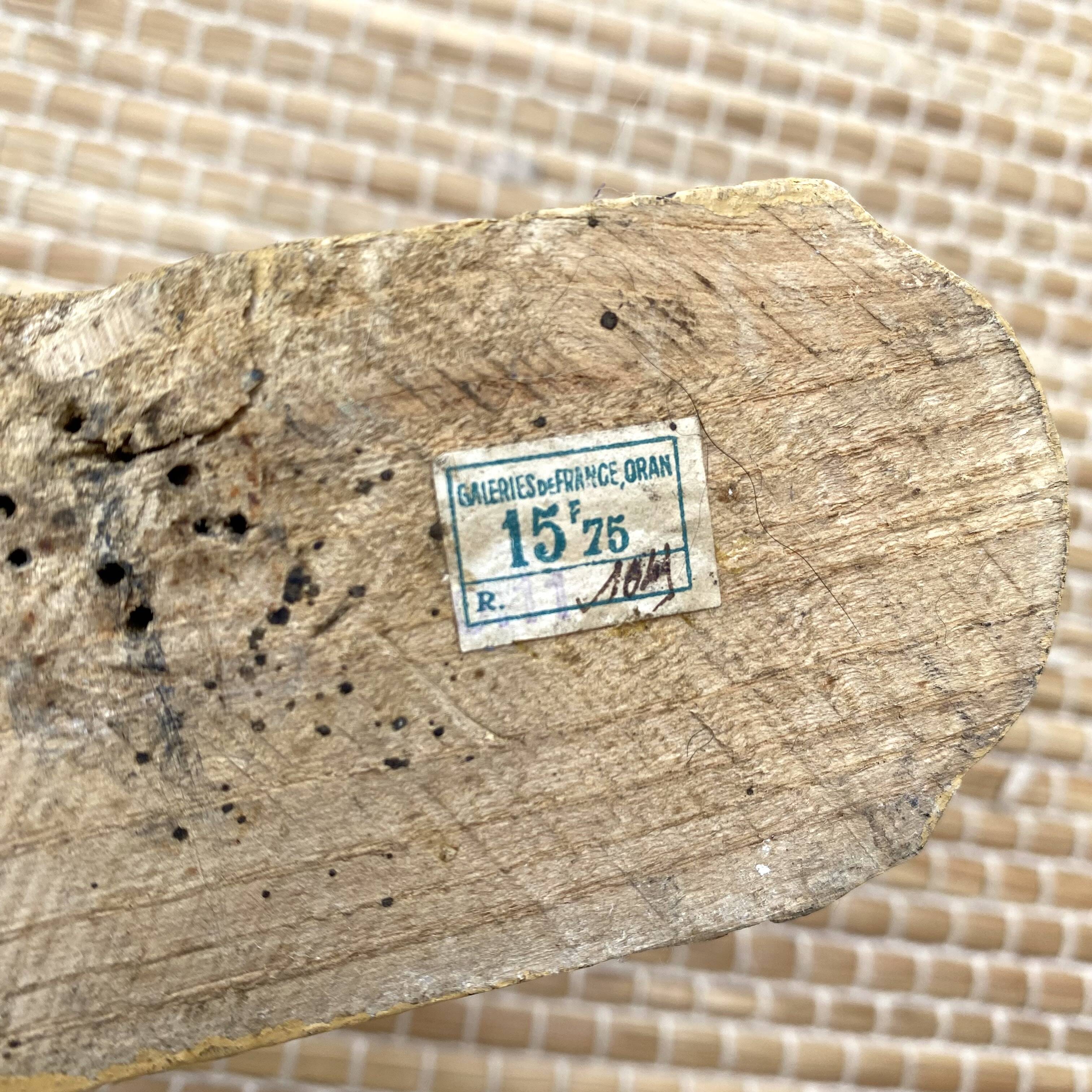 Antique wall-mounted coat rack in turned bamboo-style wood, 1930s-40s