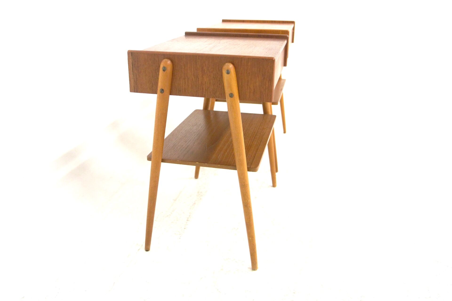 Set of 2 Scandinavian teak bedside tables, Carlström, Sweden, 1960