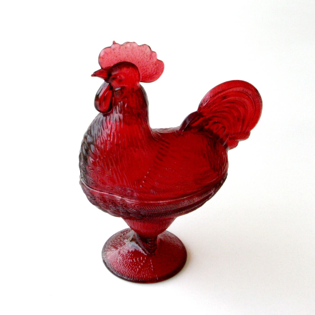 Old candy or sugar maker in red glass