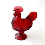 Old candy or sugar maker in red glass