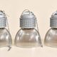 Set of 3 industrial pendants RZB Holophane glass - 1990s