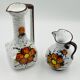 Pair of vintage hand-painted Italian floral vases