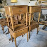 Series of 4 solid teak bedside tables circa 1980