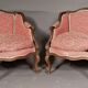 Pair of Louis XV style shepherdess armchairs