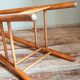 Vintage solid blond wood bar stool