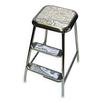 Tabouret suédois Stockholm en acier chromé par Awab 1950s