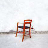 Beech and leather armchairs Model Marocca by Vico Magistretti for De Padova Italia Year 1987