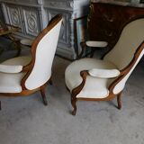 Pair of walnut armchairs mark from the 19th century