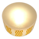 Ceiling light or wall sconce in opal glass with yellow decorations by VEB, 1950s, Germany.