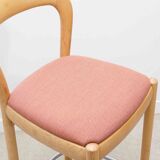 Bruno Rey style high chair in pale red and beech