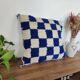 Berber cushion Damier Bleu Béni Ouarain