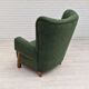 1960s, scandinavian design, restored high-back recliner, oak wood.