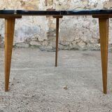 Coffe table vintage bean-shaped in formica, tripod foot, circa 1960s