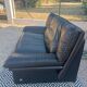 Vintage black leather sofa, 2 seater, Nicoletti Salotti